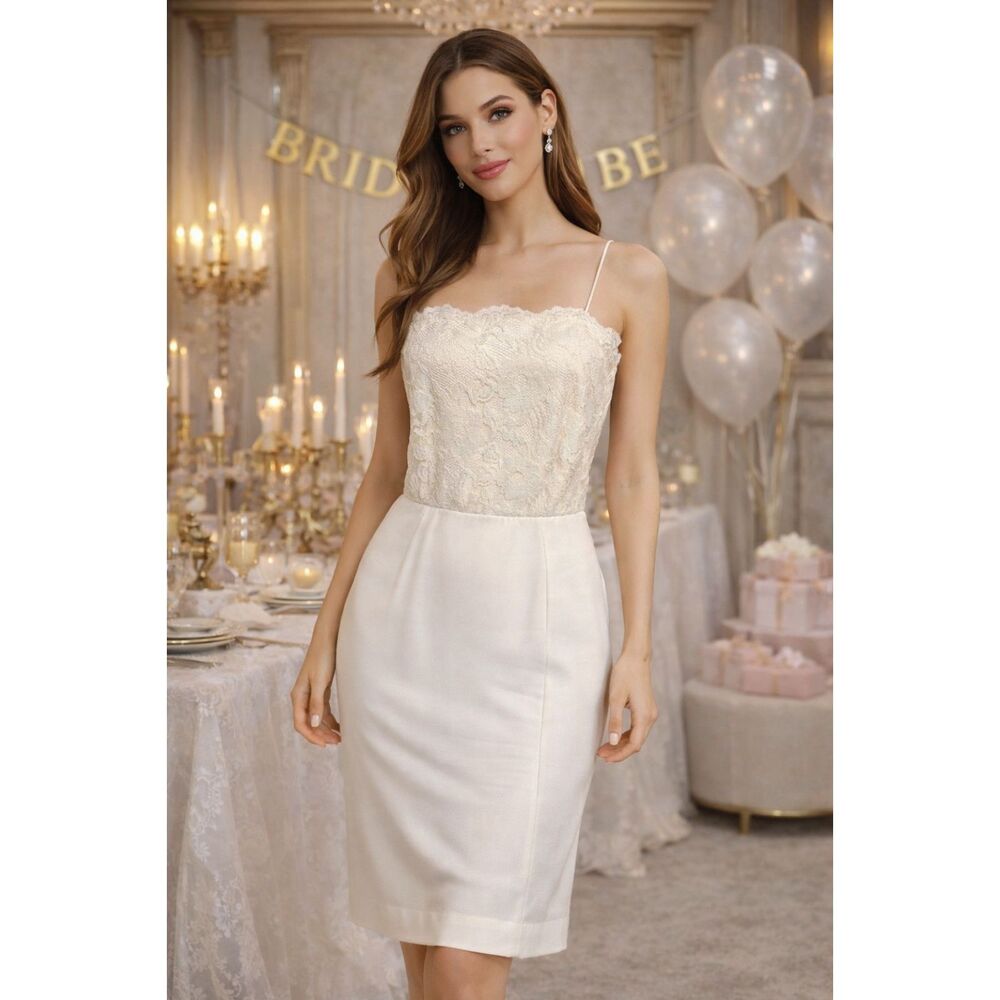 Vintage Alicia Ivory Lace Dress Size 11/12